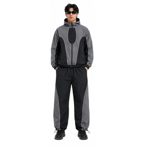 Custom Design Lightweight Nylon Tracksuit for <b>Men</b> Outdoor Sports <b>Jacket</b> and Pants Factory Wholesale OEM ODM <b>Men</b> Nylon Tracksuit - Product Image 1
