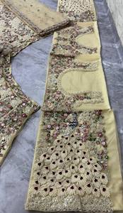 Conjunto de Lehenga Choli de Piel Sintética Bordada, Corte Regular, Largo hasta el Suelo, con Dupatta de Malla Floral, para Mujer, Ideal para Fiestas y Bodas - Product Image 3