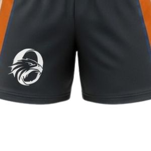 Ensemble short et maillot de netball sublimé noir et orange pour homme – Tenue de sport athlétique légère en polyester pour équipe - Product Image 6