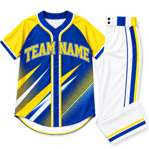 Ensemble de maillots de baseball personnalisables à manches courtes, impression par sublimation, polyester respirant, uniforme pour adultes, nom de l'équipe imprimé - Product Image 5