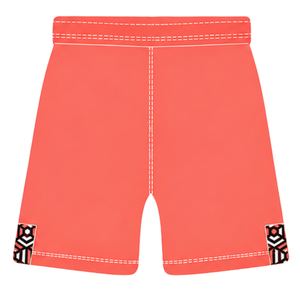 Pantalones Cortos de Rugby Rojo Coral y Blanco con Cordón Ajustable, Cintura Elástica, Ribete en Contraste, Personalizables, Transpirables, para Entrenamiento Deportivo y Equipos - Product Image 2