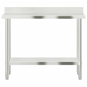 Tavolo da lavoro cucina commerciale con 43.3 di alzatina \ "x21.7 \" x36.6 \ "fabbricazione in acciaio inox - Product Image 5