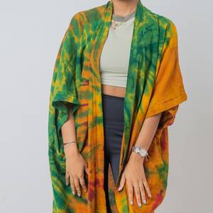 Piscine fête Sequin Kimono à manches longues broderie à la main travail à volants dentelle Wrap longue rayonne brodé Kimonos Robe - Product Image 4