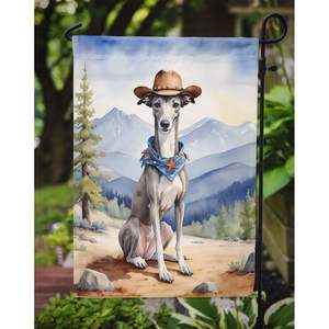 Greyhound Cowboy Welcome Garden Flag Boîte aux lettres multicolore Bannière décorative de cour pour patio Oeuvre d'art pour parterres de fleurs - Product Image 3