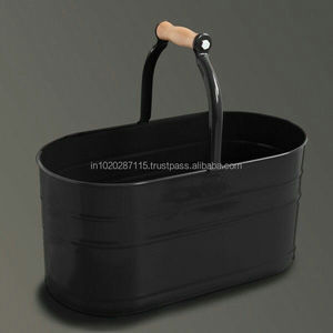 Seau décoratif en métal galvanisé avec un design de dépendance pour planter des fleurs ou des herbes dans des aménagements de jardin sur le thème du vintage - Product Image 6