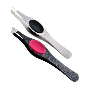 Pince à épiler élégante en acier inoxydable à pointe incurvée et inclinée, finition satinée noire scintillante, revêtement durable résistant à la rouille - Product Image 6