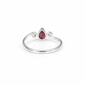 Natural <b>Garnet</b> Dainty <b>Ring</b> 925 Sterling <b>Silver</b> Natural <b>Garnet</b> <b>Ring</b> Set Classic Style January Birthstone Anniversary Gift - Product Image 2