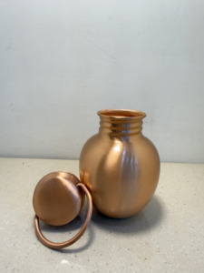Premium Pure Copper Water Bottle 100% Leak-Proof Drinkware Matte Finish Apple Shape Copper Jug Vessel with Portable Handle - Product Image 3