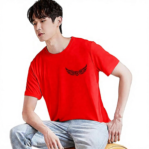เสื้อยืดคอกลมแขนสั้นสีเบจสำหรับผู้ชาย พิมพ์ลายโลโก้ ทรงปกติ ผ้าเจอร์ซีย์คอตตอน ระบายอากาศได้ดี - Product Image 6