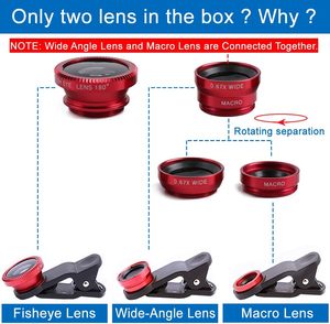 Objectif universel 3 en 1 pour iPhone et la plupart des smartphones : objectif fisheye, objectif macro et objectif grand angle - Product Image 3