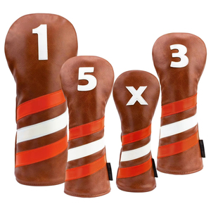 Housses de tête de club de golf en cuir imperméables, nouvelle collection 2026, légères, pour bois de fairway et hybrides, ensemble de housses de couleur unie - Product Image 4