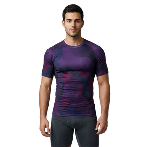 Custom Mens Compression Sportswear <b>Shirt</b> <b>Half</b> Sleeve Breathable Workout Training Gym Fitness Activewear - Product Image 1