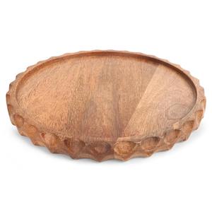 ถาดไม้มะม่วงทรงกลม ของตกแต่งโต๊ะไม้สุดหรู ถาดเสิร์ฟสไตล์บ้านไร่ ถาดไม้สไตล์โมเดิร์นมินิมอล ถาดไม้เนื้อแข็ง - Product Image 1