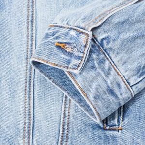 Breathable Comfortable Men's Denim Jacket High Quality Full Sleeves Casual Wear Light <b>Weight</b> <b>Stand</b> Patchwork Hooded Streetwear - Product Image 5