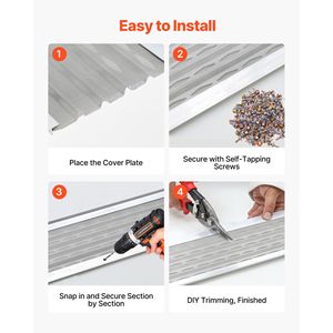Grillage de jardin robuste de 30 m, couverture de gouttière en aluminium de 5 pouces avec micro-maille en acier inoxydable de 0,04 po d'épaisseur, protection anti-feuilles - Product Image 5