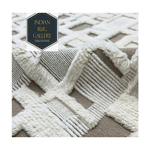 Tapis d'intérieur moderne IRG Hanknotted marocain fait main en laine de Nouvelle-Zélande, à poils longs, antidérapant, résistant aux taches, écologique, extra épais et lavable - Product Image 2