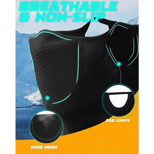 Masque intégral personnalisé avec logo et motif flamme, cagoule coupe-vent pour moto et cyclisme, respirant en maille, pour sports de plein air - Product Image 3