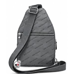 High Quality Leather Letter Pattern Crossbody Bag MRI GROUP Gray PU with Zipper Closure Single Strap Daily Use Minimalist Style - Product Image 3