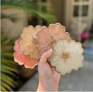 Custom Resin Art <b>Coaster</b> Set Premium Epoxy <b>Drink</b> <b>Coasters</b> with Crystal Geode Stone Inspired Decorative Table Accessories - Product Image 1