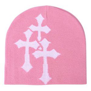 Gorros de punto jacquard personalizados con puño, cálidos y transpirables, de tela acrílica/algodón, con diseño de calavera, MOQ bajo, OEM, con lazos de puntos - Product Image 5