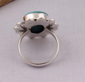 Wholesale Shree Jaipur Silver Natural Oval Turquoise Sterling Silver Bezel <b>Set</b> Classic Statement <b>Ring</b> for <b>Men</b> Women Unisex - Product Image 5
