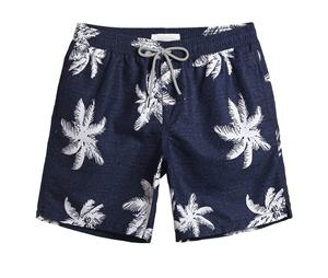 Short de bain respirant en polyester pour homme, taille mi-haute élastique avec cordon de serrage et poches, imprimé personnalisé, style urbain estival - Product Image 4