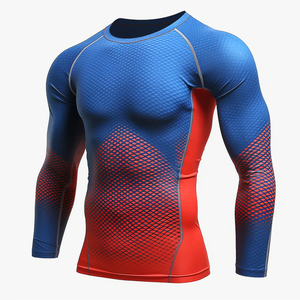 OEM Custom Logo Short Sleeve Rash Guard <b>Men</b> <b>Compression</b> <b>Shirts</b> Sublimation Printed MMA Boxing Gym Training Top Rash guard - Product Image 4