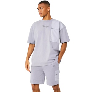 Conjunto Casual Personalizado de 2 Piezas, Camiseta y Pantalones Cortos para Hombre, Conjunto de Verano, Material de Algodón y Poliéster, Cómodo, Estilo Urbano - Product Image 5