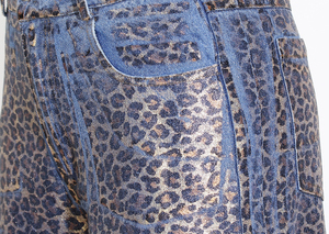 Women Leopard Print Wide Leg Jeans Baggy Y2K Streetwear Loose Fit <b>Animal</b> Print Denim Pants Vintage Style Cheetah print Jeans - Product Image 6