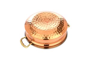 Wholesale Classic Eco-Friendly Hammered Serving Copper Base Stainless Steel Handi for Serving <b>Food</b> Dishes Dishwasher Safe - Product Image 5