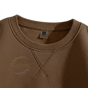 Sweat-shirt à col rond pour homme Saint APPARLS, marron, décontracté, manches longues, pull d'hiver, 100% coton, motif chevron - Product Image 6