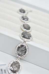 Natural Black Rutilated Quartz <b>Bracelet</b> 925 Sterling Silver Gemstone Jewelry For Women Elegant <b>Bracelet</b> Gift - Product Image 2
