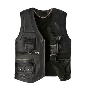 À la mode automne nouvelle veste en cuir pour hommes léger décontracté sport moto gilet à la mode Style Fit veste - Product Image 1