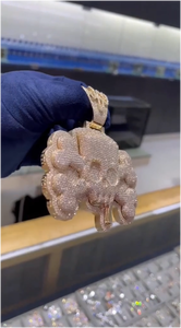 จี้รูปหัวกะโหลกผู้ชาย CONCEPTION ประดับเพชร VVS เงินแท้ 925 ชุบทองคำขาว 14K สไตล์ฮิปฮอป สร้อยคอจี้แบบหรูหรา ของขวัญสำหรับผู้ชาย - Product Image 2