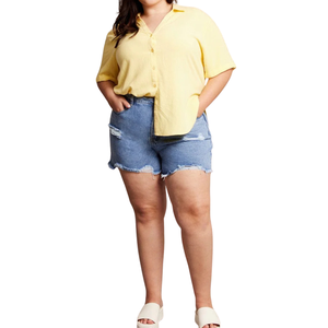 กางเกงยีนส์ขาสั้นผู้หญิงไซส์ใหญ่ ผ้าคุณภาพดี ขายส่ง ปรับแต่งได้ มีตัวอย่างฟรี - Product Image 5