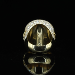 925 <b>Silver</b> 18K Gold Plated Iced Out Oval Shape Finger <b>Ring</b> Paved VVS Baguette Moissanite <b>Mens</b> Gift Hip Hop Cross Jewelry - Product Image 3