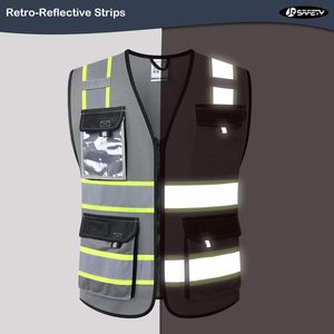 High Visibility Reflective Safety Vests for Men Women Vest with Pockets Mesh Fabric <b>Construction</b> Safety Apparel Neon <b>Work</b> Vest - Product Image 5