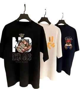 Camiseta estampada de patrón sólido informal para hombre de alta calidad, cuello 0, manga corta, estampado personalizado, tela de punto de algodón 100%, venta al por mayor - Product Image 2