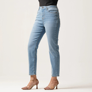 Jeans de Mezclilla Rectos, Transpirables y Ecológicos de Alta Calidad para Mujer, Resistentes a la Decoloración, Cómodos y Casuales, Pakistán - Product Image 4