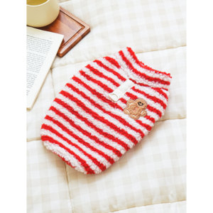 Gilet a righe Poggle rosso XL per animali domestici vestiti Premium per animali domestici - Product Image 1