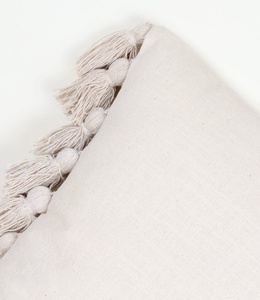 Hand Tufted Texture Boho Off-White Fringe Cushion Cover Home Decorative Cushion <b>Throw</b> <b>Pillow</b> Cover - Product Image 2