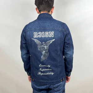 Factory <b>Custom</b> Logo Printing <b>Denim</b> Cotton Fabric <b>Jackets</b> Manufacturer Washing Oem <b>Custom</b> <b>Denim</b> <b>Jacket</b> for man - Product Image 2