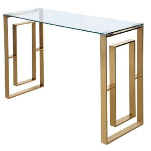 Fashionable Metal <b>Console</b> <b>Table</b> Featuring Transparent <b>Marble</b> Top Stylish Decorative Furniture For Residential Living Spaces - Product Image 2