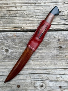 Cuchillo de Filetear de Acero Inoxidable de Grado Industrial Hecho a Mano por A&M Enterprises, con Punta de Gota, Decoración de Palisandro y Brújula, 12 Pulgadas, OEM - Product Image 2