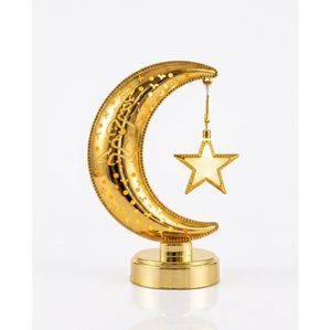 Wholesale Wooden <b>LED</b> Ramadan Decorations Moon <b>Star</b> Night Light Eid Mubarak Home Table Ornament Islamic Party Decor Craft Supply - Product Image 2