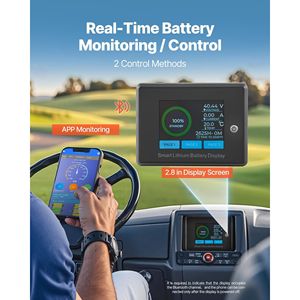 Batteria al Litio 36V 105Ah per Golf Cart, Batteria 36 Volt con BMS 200A, Monitor LCD e App Mobile, Pacco Batteria LiFePO4 - Product Image 5