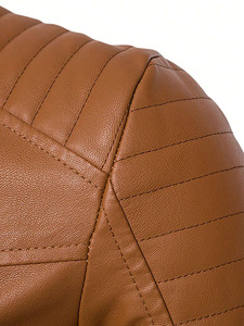 2026 Hot Selling <b>Long</b> Sleeves OEM Service <b>Men's</b> Leather <b>Jacket</b> Stand Collar Winter Streetwear Custom Made High Quality 400g - Product Image 5