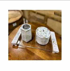 Quemador de Incienso de Alta Calidad con Diseño Floral Indio y Incrustaciones de Hueso, Decoración para el Hogar, Cocina y Sala de Estar, Difusor de Aroma de Anís Estrellado - Product Image 2