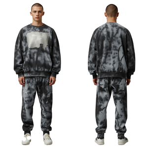 Conjunto Deportivo Oversize con Efecto Desgastado y Lavado Ácido, Chándal Personalizado con Estampado Urbano, Ropa de Gimnasio - Product Image 2