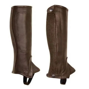 Chaps d'équitation unisexes de haute qualité, demi-chaps et chaps intégraux, équipement de protection corporelle en cuir de vache véritable souple, prix 2026 - Product Image 2